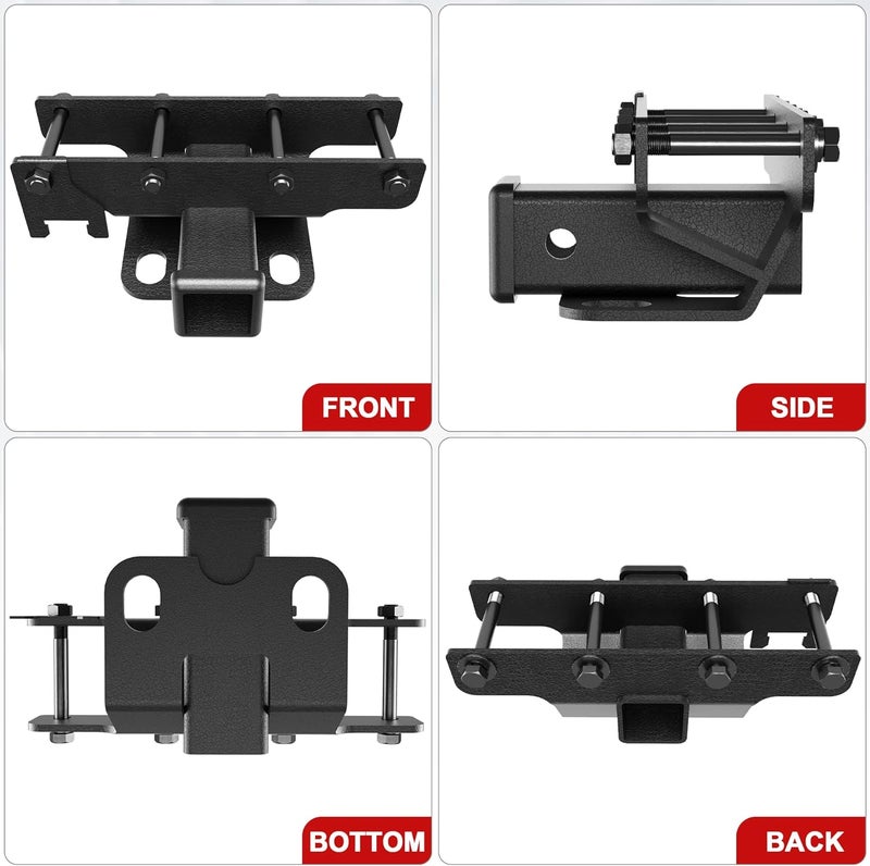 longsen Tow Trailer Hitch Receiver Kit 2 Inch Rear Bumper, Max Towing Capacity 3500 lbs, Compatible with 2018-2025 Jeep Wrangler JL JLU 4 Door and 2 Door Unlimited – Excludes JK Models - Image 5